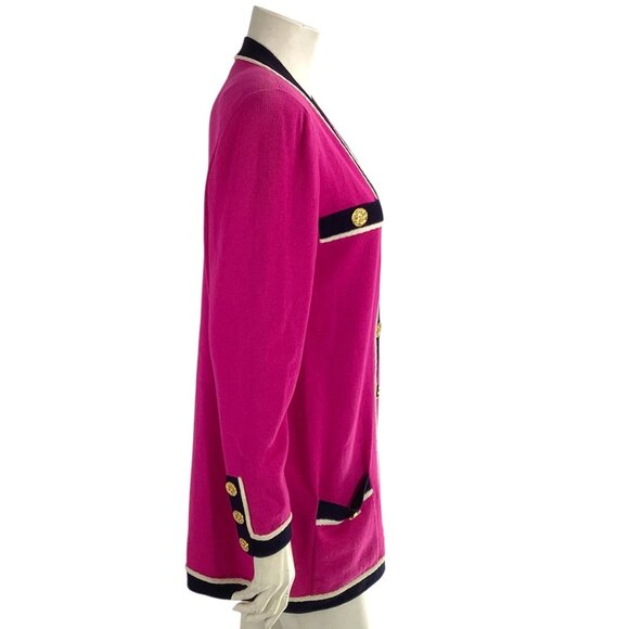 Vintage 90s ST. JOHN Cardigan Sweater Blazer M Old Money Knit Jacket Long Y2K - Picture 3 of 11